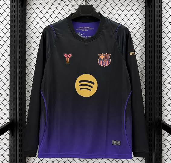 FC Barcelona x Kobe Bryant Long Sleeve Jersey | Black Purple Football Jersey (Master Quality)